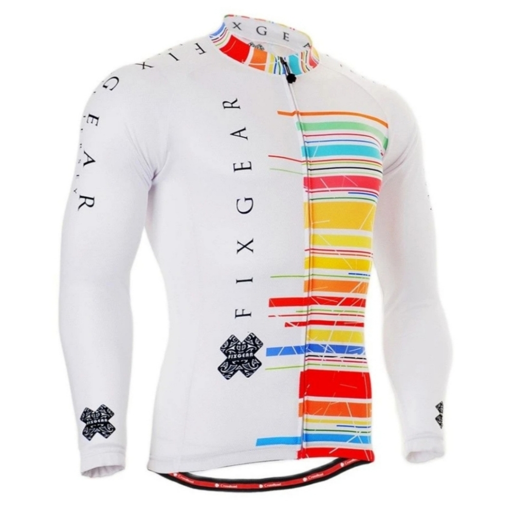 Fixgear Pro Team White Men's Cycling Zip Up